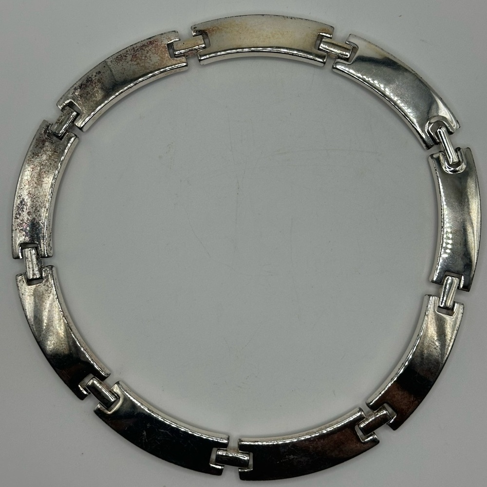 Vintage Napier Silver Link Choker. 15 Inch Necklace